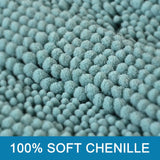 Chenille Non Slip Bath Mat Set Extra Thick, Soft Striped Bath Rug, Water Absorbent - 2 Piece Eggshell Blue Pattan Australia