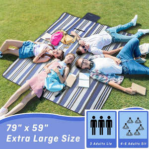 ZOMAKE Picnic Blanket with Waterproof Backing Extra Large Washable Beach Mat 200X150 Pattan Australia