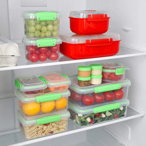 Kitchen Storage Solutions Starter Pack, 18 Containers with Lids, Lunch Boxes, Meal Prep Containers, Pantry Storage, Microwave Steamers and BPA-Free pattanaustralia