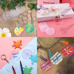 120 Pcs Acrylic Circle Blanks Keychain Set Transparent Round Acrylic Circle Disc with Chain Jump Rings & 30 Colors Tassel for Crafting Vinyl DIY Pattan Australia
