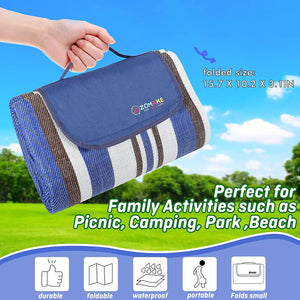 ZOMAKE Picnic Blanket with Waterproof Backing Extra Large Washable Beach Mat 200X150 Pattan Australia