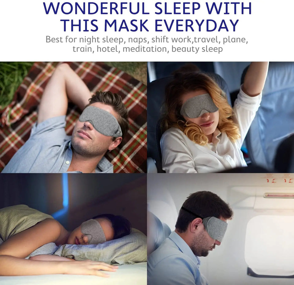 Light Blocking Sleep Mask, Includes Travel Pouch, Soft, Comfortable, Blindfold, 100% Handmade pattanaustralia