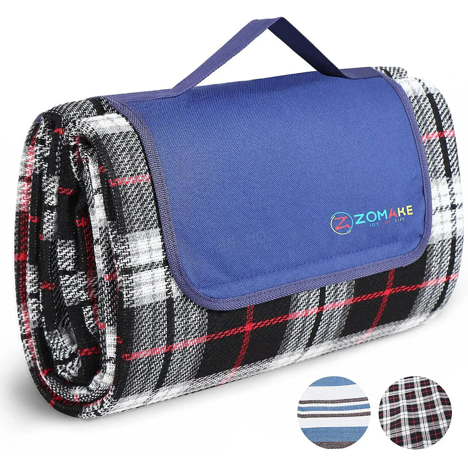 ZOMAKE Picnic Blanket with Waterproof Backing Extra Large Washable Beach Mat 200X150 Pattan Australia