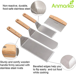 Stainless Steel Metal Spatula Set Metal Utensil great for BBQ Grill Flat Top Cast Iron Griddle Pattan Australia