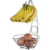 Fruit Bowl with Banana Hook, Silvery Chrome Finish, 43 cm Tall Pattan Australia