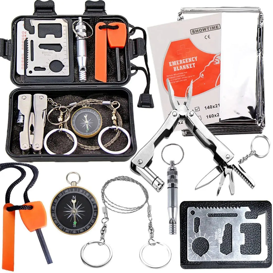 EMDMAK Outdoor Emergency Gear Kit for Camping, Hiking, Travelling, Adventure (Black) pattanaustralia