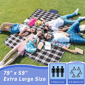 ZOMAKE Picnic Blanket with Waterproof Backing Extra Large Washable Beach Mat 200X150 Pattan Australia