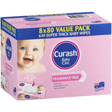 Curash Fragrance Free Baby Wipes Pattan Australia