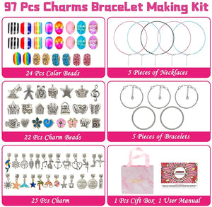 Jewellery Making Kit with Beads, Charms, Bracelets & Necklace String Pattan Australia