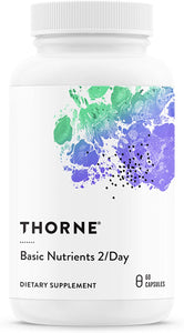 Thorne Basic Nutrients 2/Day - Comprehensive Daily Multivitamin with Optimal Bioavailability - Vitamin and Mineral Formula - Gluten-Free, Dairy-Free, Soy-Free - 60 Capsules - 30 Servings