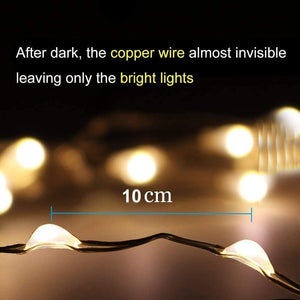 2 Pack Battery Fairy Lights, 5M 50 Leds Battery Powered Silver Wire String Lights Indoor Outdoor Fairy Lights for Bedroom Jars Camping Wedding Party Festival Tree Decorations (Warm White)