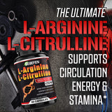 L-Arginine L-Citrulline Supplement 4250Mg - Nitric Oxide Booster, Performance & Endurance & Strength Supplements for Men, Muscle Growth - 90 Capsules