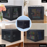 Lockable Box, Clear Lockable Storage Box for Food，Tech and Home Safety, Medicine Lock Box for Safe Medication,Lockable Storage Bin, Tablet Phone Jail Lock Box，Refrigerator Storage Bins (Black)