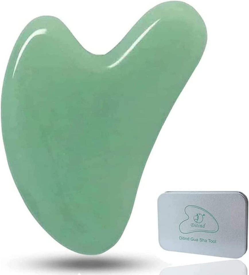 Gua Sha Tool, Jade Stone Guasha Massage Scraping, Guasha Board for Facial and Body Skin Massage. Gua Sha Tool for Toxins/Prevents Wrinkles for Spa Acupuncture Therapy Trigger Point Treatment.