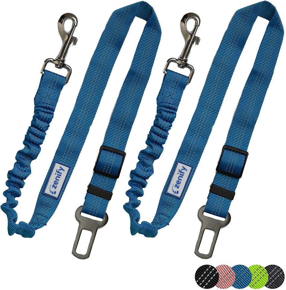 Zenify Dog Car Seat Belt Extendable Leash (2 Pack) - Pet Adjustable Elastic Seatbelt Harness Vehicle Safety pattanaustralia