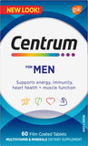 for Men, Multivitamin with Vitamins & Minerals to Support Energy, Immunity, Heart Health & Muscle Function, 60 Tablets