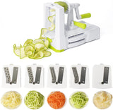 Strongest-And-Heaviest Duty Vegetable Spiral Slicer, Best Veggie Pasta Spaghetti Maker for Low Carb/Paleo/Gluten-Free, with Extra Blade Caddy