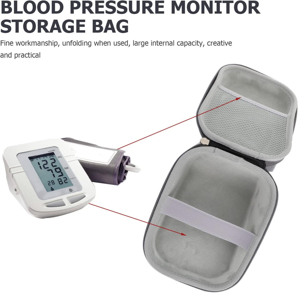 Makeup Storage Organizer Box Hard Storage Travel Case Blood Pressure Monitor Case Pouch for Dad Mom Grandparents Outdoor Supplies Grey Travel Electronics Organizer Bag