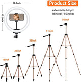 Selfie Ring Light with Tripod Stand, Ring light with Remote & Phone Holder for YouTube/Tiktok Stream/Makeup, LED Circle Light Tripod (Brown) pattanaustralia