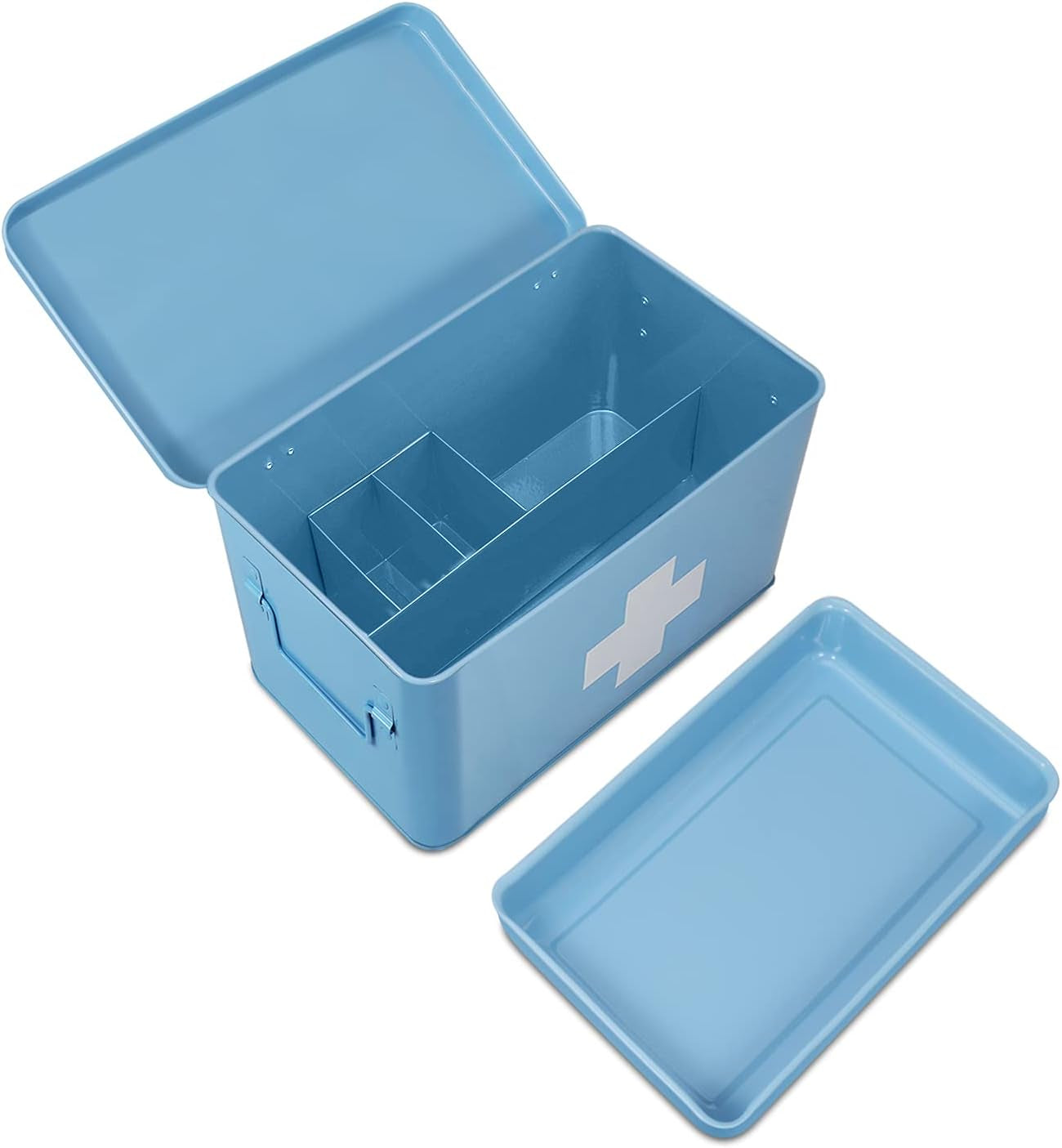 First Aid Medicine Box Supplies Kit Organizer - 13 Blue Metal Tin Med –  Pattan Australia