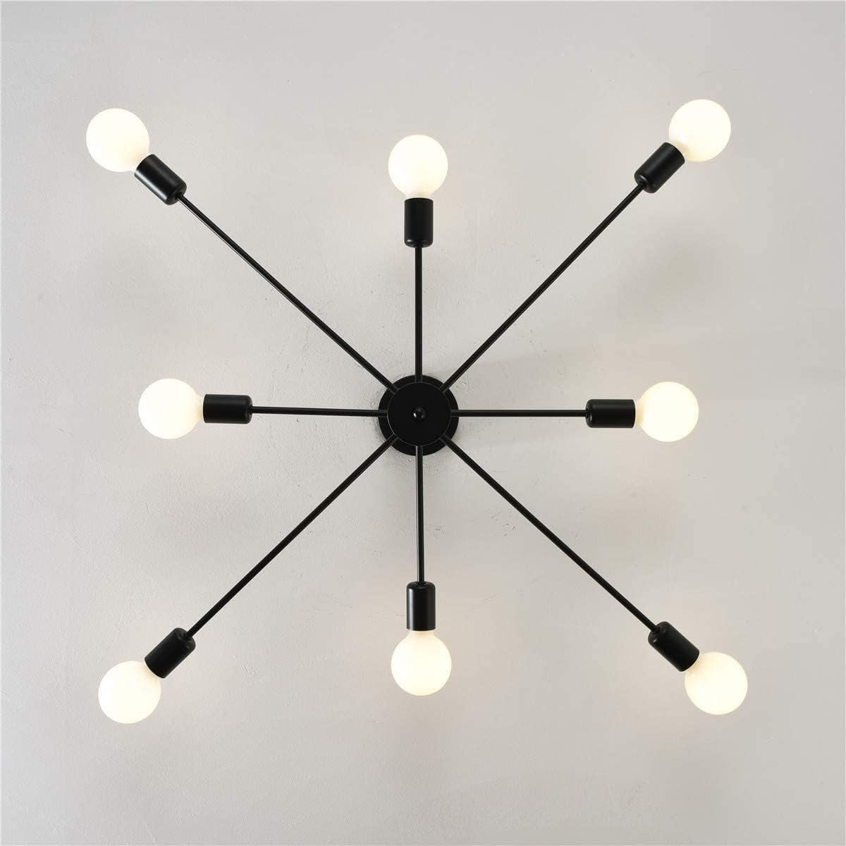 Black sputnik store semi flush light