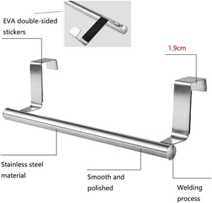 Stainless Steel over Door Towel Rack Bar Holders for Universal Fit on over Cabinet Cupboard Doors *(2 Pack Gold）