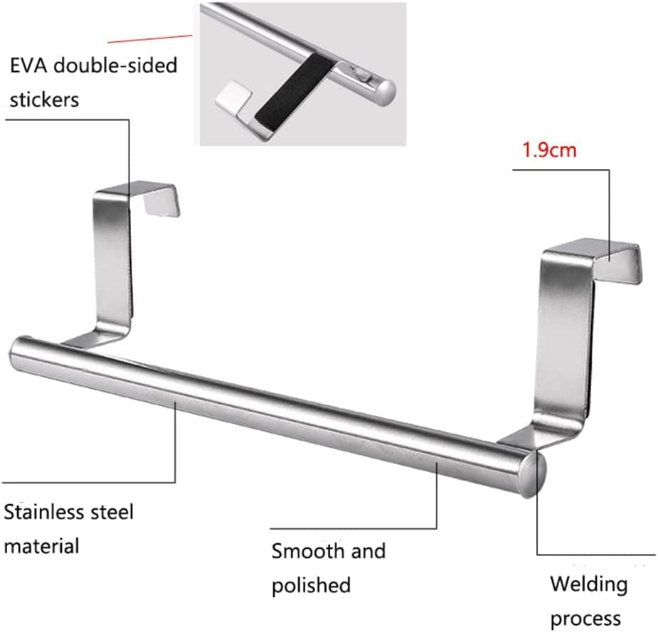 Stainless Steel over Door Towel Rack Bar Holders for Universal Fit on over Cabinet Cupboard Doors *(2 Pack Gold）