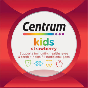 Kids Multivitamin Strawberry Flavour, with Vitamins to Support Immunity, Healthy Eyes, Teeth & Gums, 60 Chewable Tablets