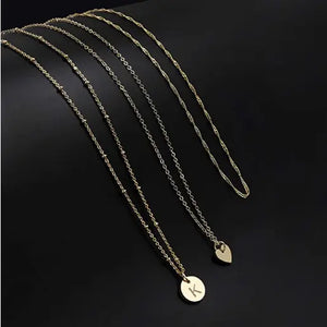 Aisansty Layered Heart Disc Initial Necklaces for Women, Girls 14K Gold Plated Handmade pattanaustralia