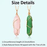10 Pieces Hexagonal Crystal Pendant Necklace,  Full Wire Wrap Gemstone Necklace for Women Girls pattanaustralia