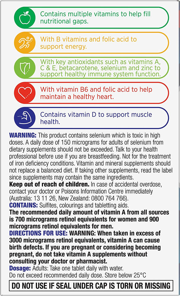 for Men, Multivitamin with Vitamins & Minerals to Support Energy, Immunity, Heart Health & Muscle Function, 60 Tablets