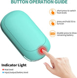 Hand Warmers Rechargeable, 5200Mah Electric Portable Pocket Hand Warmer Heater Pocket Warmer Dual-Sided Quick Heating Great for Outdoor Fishing Hunting Golf Camping Gifts for Men Women