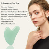 Gua Sha Tool, Jade Stone Guasha Massage Scraping, Guasha Board for Facial and Body Skin Massage. Gua Sha Tool for Toxins/Prevents Wrinkles for Spa Acupuncture Therapy Trigger Point Treatment.