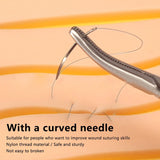 Suture Thread Set, 12 Bags Curved Needle Prevent Broken Suture Practice Thread Improve Skills for Veterinary (4/0)