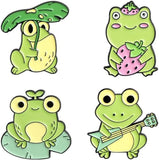 Cute Frog Enamel Brooch Pin Set Cartoon Animal Pins Creative Lapel Pins Frog Enamel Pin Brooch for Backpacks Hats Bags