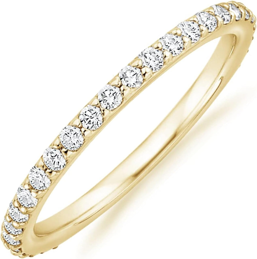 PAVOI 14K Gold Plated Cubic Zirconia Diamond Stackable Eternity Bands for  Women