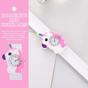 Slap Bracelet Watch 1 Set Slap Watch -Shape Slap Watch Cartoon Bracelet Necklace for Girl Girls' Watches