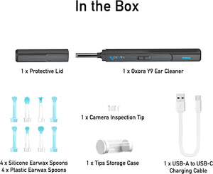 Ear Cleaner with Camera – Ear Wax Removal Tool Kit – Wireless Otoscope with LED Lights – Earwax Remover Cleaning Set – Compatible with Iphone and Android Devices – Gift for Adults, Kids and Pets (Y9 Standard)