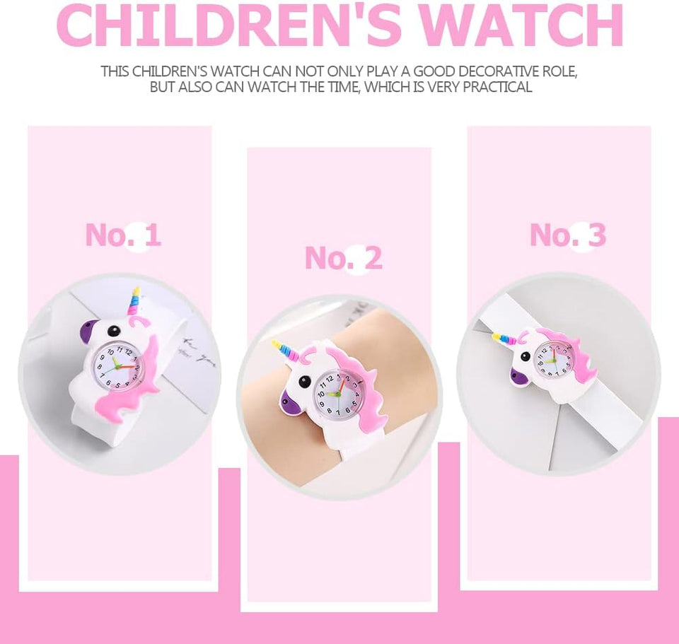 Slap Bracelet Watch 1 Set Slap Watch -Shape Slap Watch Cartoon Bracelet Necklace for Girl Girls' Watches