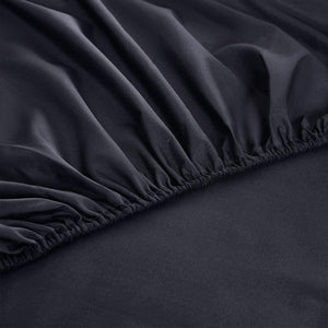 - Black Sheet Set, 1000TC Ultra Soft Microfiber, Fitted Sheet & Flat Sheet & 2 Pillowcases (4 Pcs, Queen Size)