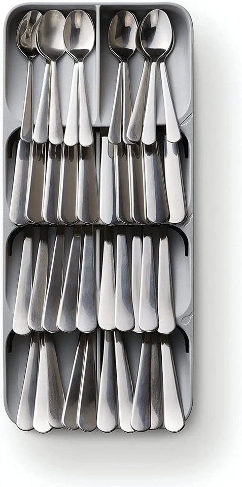 Dream Drawers 2-Piece Drawer Organisation Set with Large Cutlery Organiser and Knife Organiser - Grey