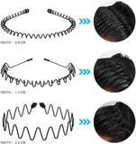 6Pcs Unisex Wavy Headband Metal Hair Hoop Ordinary Headwear Hair Accessories for Women and Men