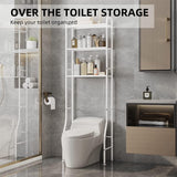 over the Toilet Storage 3-Tier over Toilet Bathroom Organizer over Washing Machine Rack Bathroom Shelf White