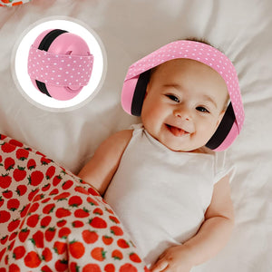 Baby Ear Muffs Noise Blocking Headphones Infant Noise Reduction Earmuffs with Elastic Headband Ear Protection for Newborn Toddler Boys Girls Pink