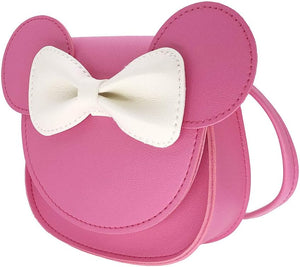 Little Girls Toddlers Mini Crossbody Shoulder Bag Coin Purse with Cute Mouse Ear Bowknot