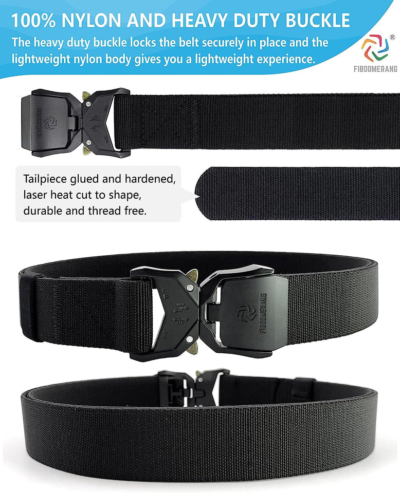 Men'S Belts,  Tactical Belt for Men'S Jeans, 1.5" Stretch Nylon Web Work Belt with Heavy Duty Quick Release Buckle (Length 49")