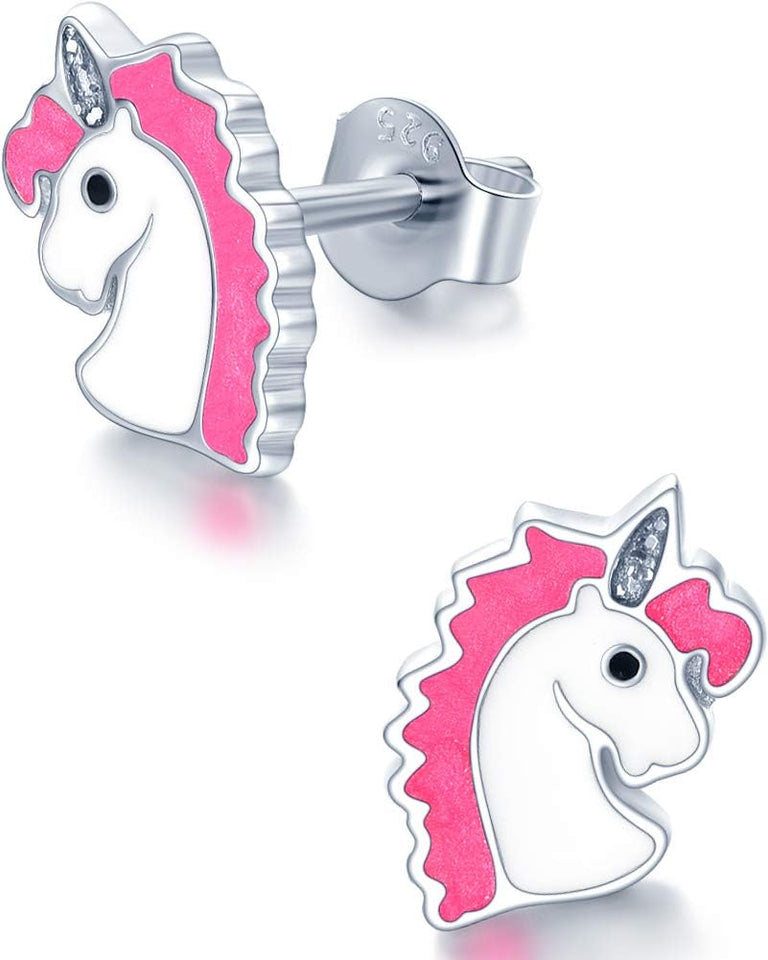 Hypoallergenic Kids Stud Earrings 925 Sterling Silver Gifts for Little Girls (Nickel Free)