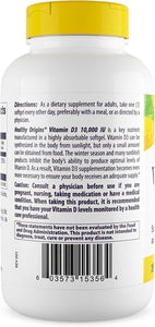 Vitamin D3 10,000 IU (Non-Gmo), 360 Softgels