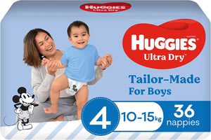 Ultra Dry Nappies Boys Size 4 (10-15Kg) 36 Count