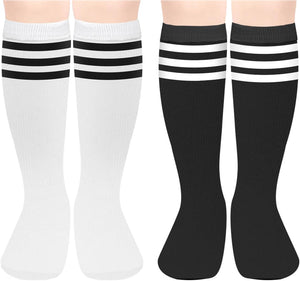 Kids Child Soccer Socks Cotton Toddler Soccer Socks Stripes Knee High Tube Socks Sport Kids Stockings for Boys Girls